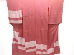 大正ロマン　錦紗横段に立涌模様一ツ紋着物